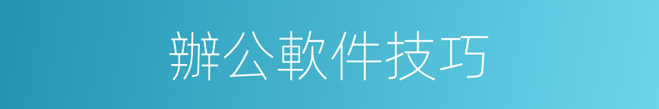 辦公軟件技巧的同義詞