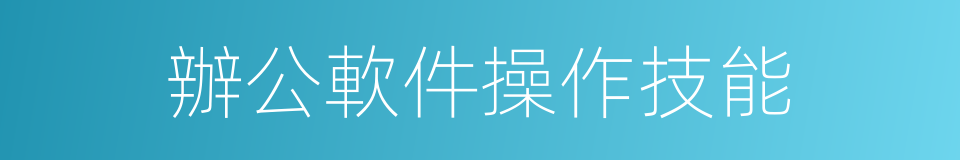 辦公軟件操作技能的同義詞