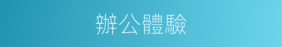 辦公體驗的同義詞