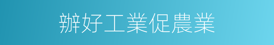 辦好工業促農業的同義詞