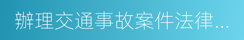 辦理交通事故案件法律依據的同義詞