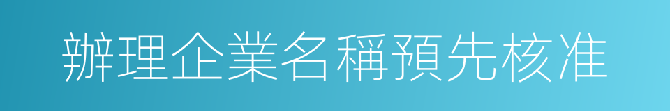 辦理企業名稱預先核准的同義詞