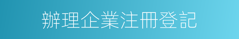 辦理企業注冊登記的同義詞