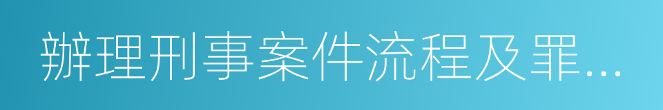 辦理刑事案件流程及罪名適用的同義詞