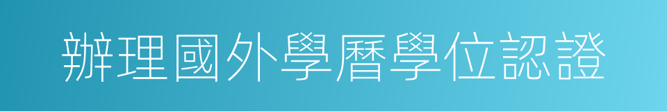 辦理國外學曆學位認證的同義詞