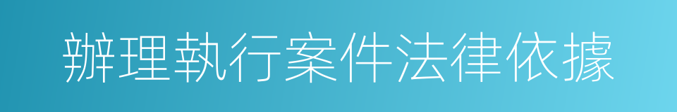 辦理執行案件法律依據的同義詞