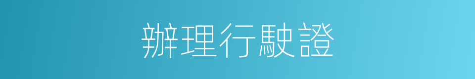 辦理行駛證的同義詞