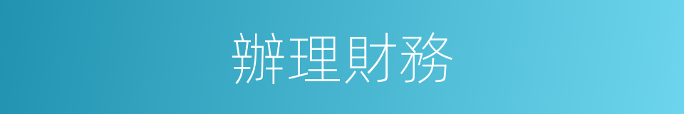 辦理財務的同義詞