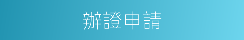辦證申請的同義詞