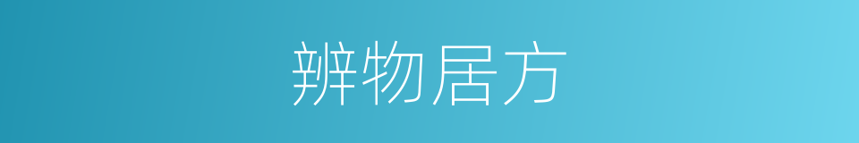 辨物居方的意思