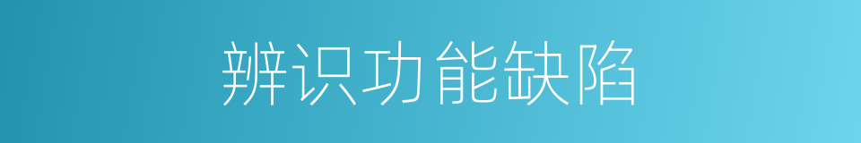 辨识功能缺陷的同义词