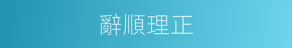 辭順理正的意思