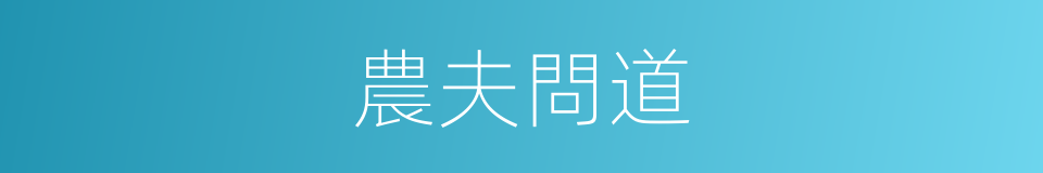 農夫問道的同義詞