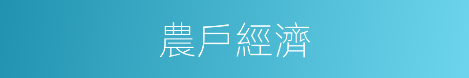 農戶經濟的同義詞