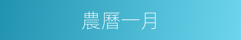 農曆一月的同義詞