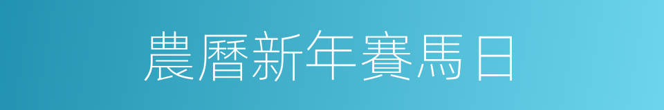 農曆新年賽馬日的同義詞