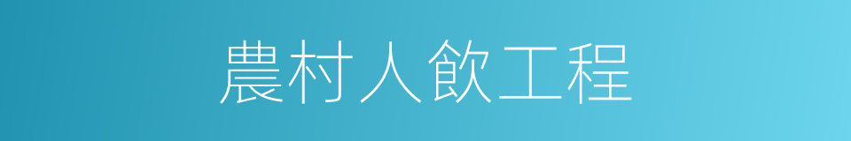 農村人飲工程的同義詞