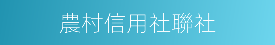 農村信用社聯社的同義詞