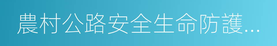 農村公路安全生命防護工程的同義詞