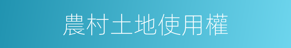 農村土地使用權的同義詞