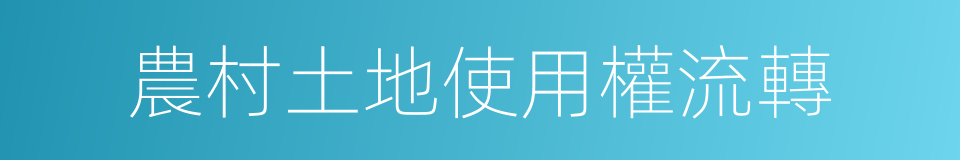 農村土地使用權流轉的同義詞