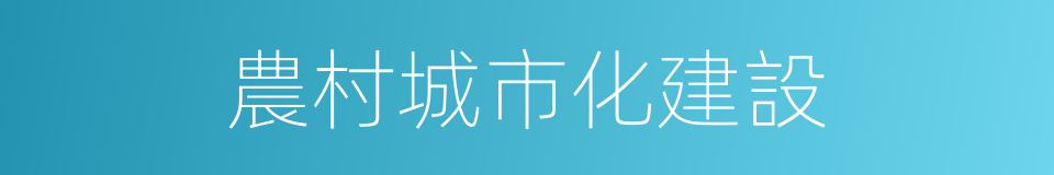 農村城市化建設的同義詞