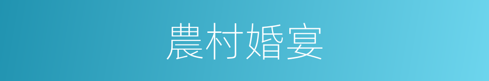 農村婚宴的同義詞