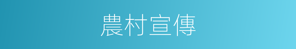 農村宣傳的同義詞