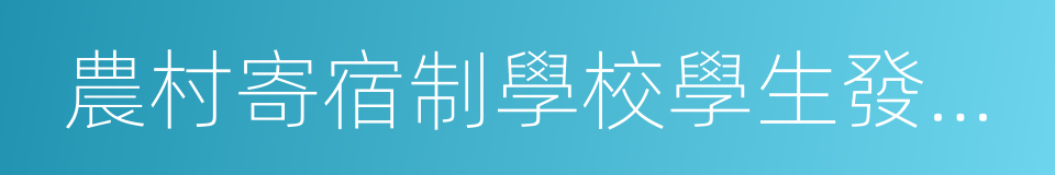 農村寄宿制學校學生發展報告的同義詞