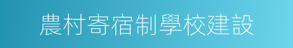 農村寄宿制學校建設的同義詞