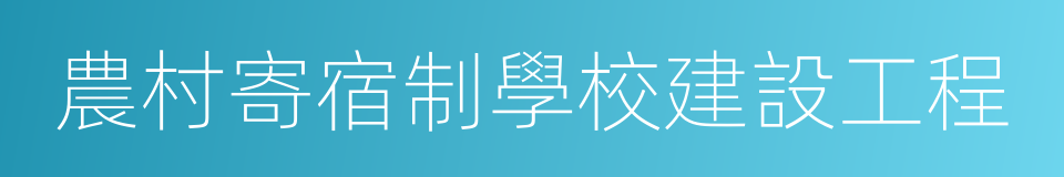 農村寄宿制學校建設工程的同義詞