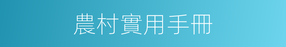農村實用手冊的同義詞