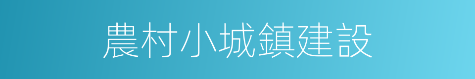 農村小城鎮建設的同義詞