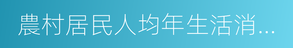 農村居民人均年生活消費支出的同義詞