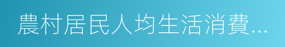 農村居民人均生活消費支出的同義詞