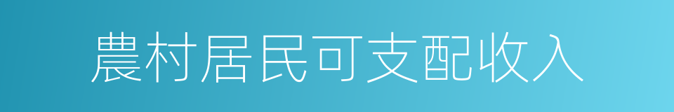 農村居民可支配收入的同義詞