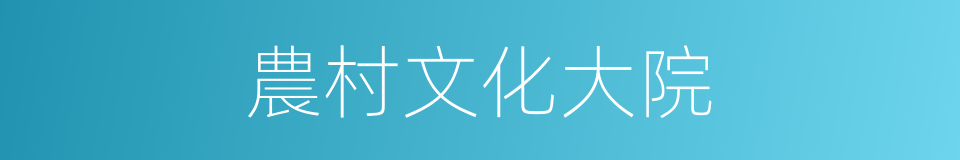 農村文化大院的同義詞