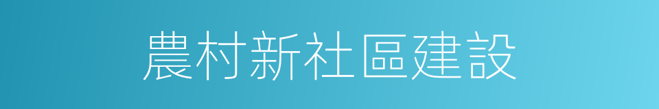 農村新社區建設的同義詞