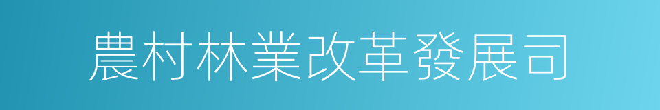 農村林業改革發展司的同義詞