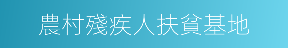 農村殘疾人扶貧基地的同義詞