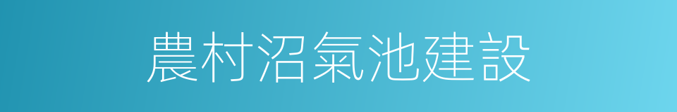 農村沼氣池建設的同義詞