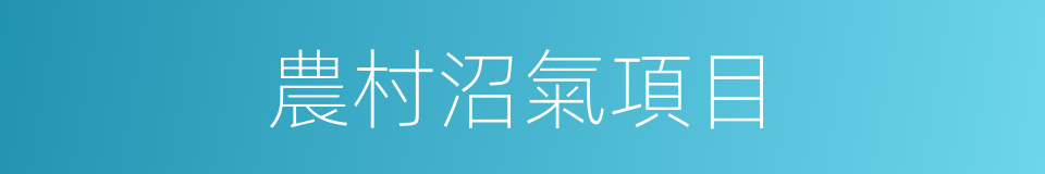 農村沼氣項目的同義詞