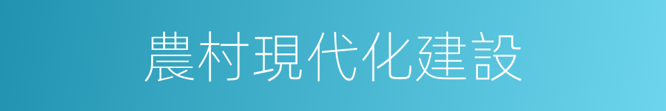 農村現代化建設的同義詞