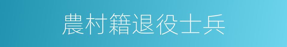 農村籍退役士兵的同義詞