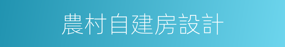 農村自建房設計的同義詞