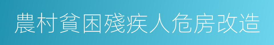 農村貧困殘疾人危房改造的同義詞