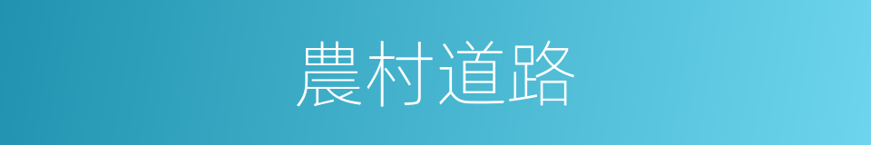 農村道路的同義詞