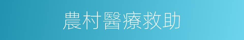 農村醫療救助的同義詞
