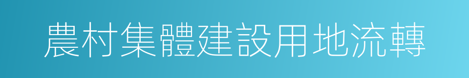 農村集體建設用地流轉的同義詞