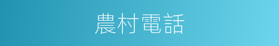 農村電話的同義詞